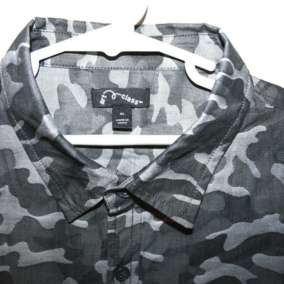 NWT ART CLASS BOYS BUTTON DOWN GRAY CAMO CAMOUFLAGE SHORT SLEEVE SHIRT XL - Picture 3 of 8